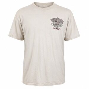 Vintage 2015 Daytona Beach Bike Week 74th Motorcycle Graphic T-Shirt Cream Men L